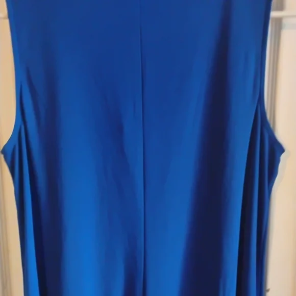 MSK Royal Blue Sleeveless Dress with Gold Ring Detail - Size Large - Picture 2 of 9